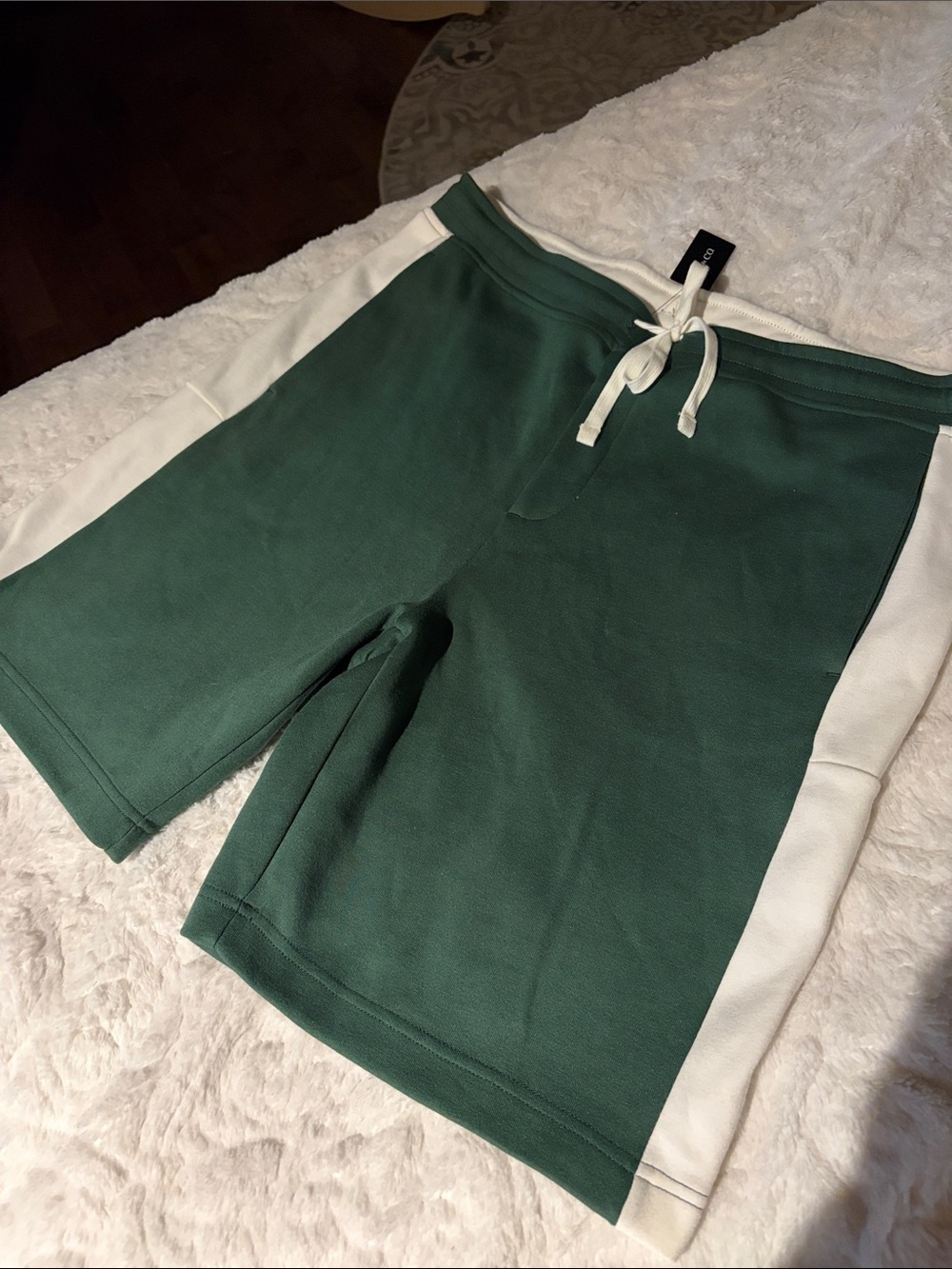 RW&CO. Forest Green and White Athletic Drawstring Shorts